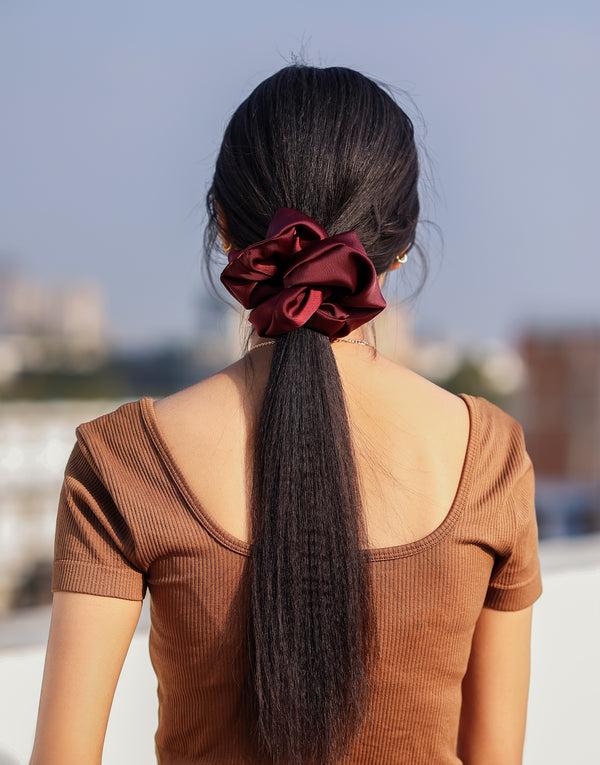 namjosh Maroon Jumbo Scrunchie