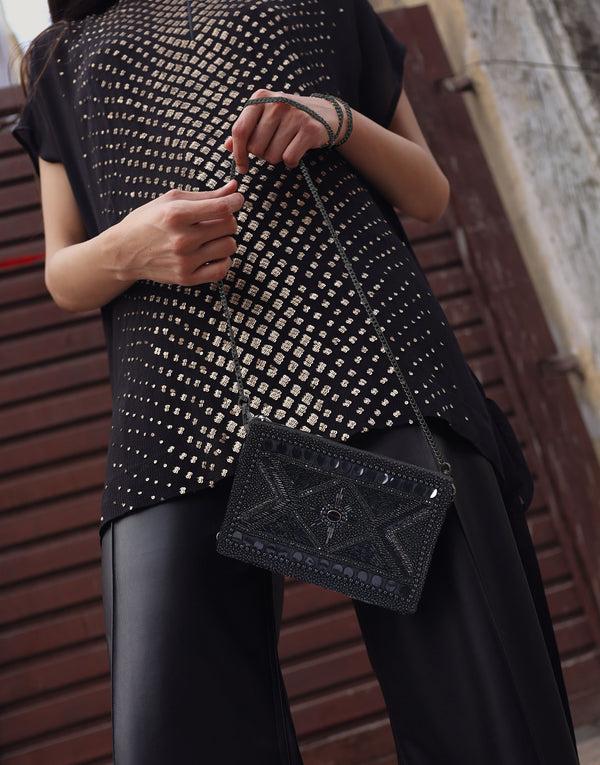 namjosh Midnight Mosaic Beaded cross body bag