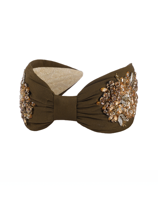 namjosh Olive Crystal Headband