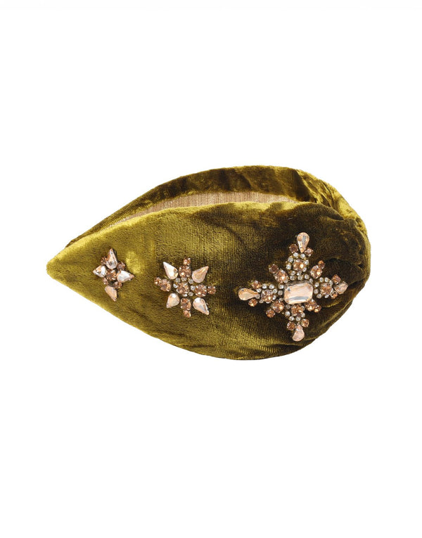 Namjosh Olive Velvet Headband