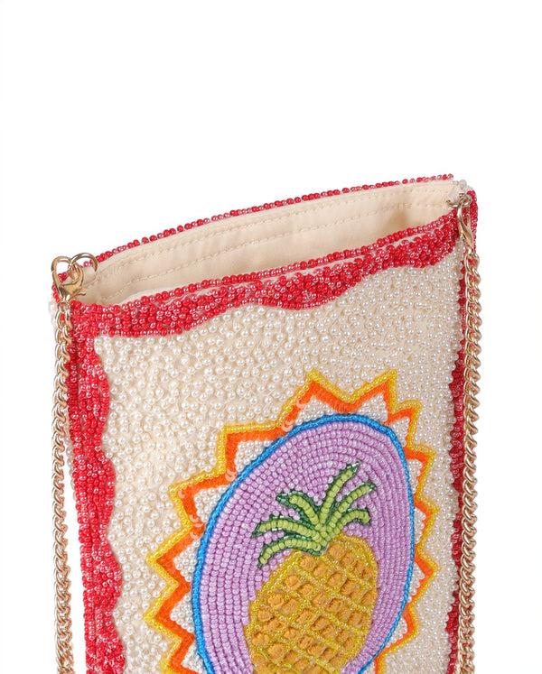 Namjosh Pineapple Beaded Cross Body Bag