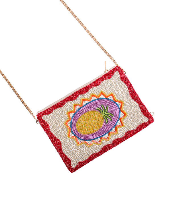 Namjosh Pineapple Beaded Cross Body Bag