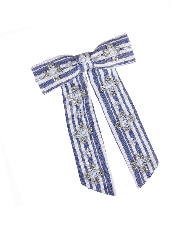 Namjosh Preppy Striped Bow