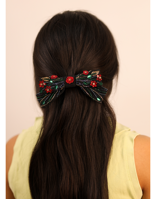 namjosh Rose Garden Bow Barrette