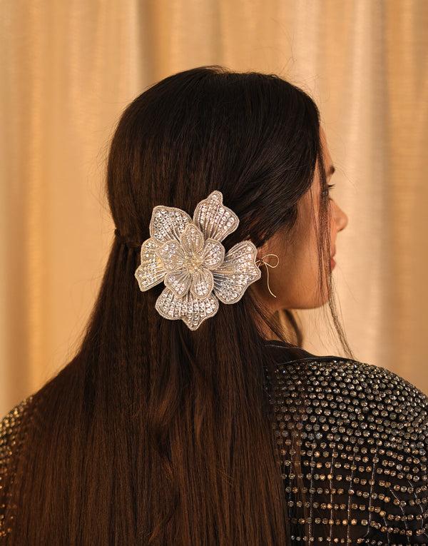 namjosh Silver Flower Barrette