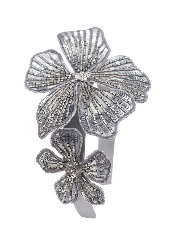 Namjosh Silver Hibiscus Headband