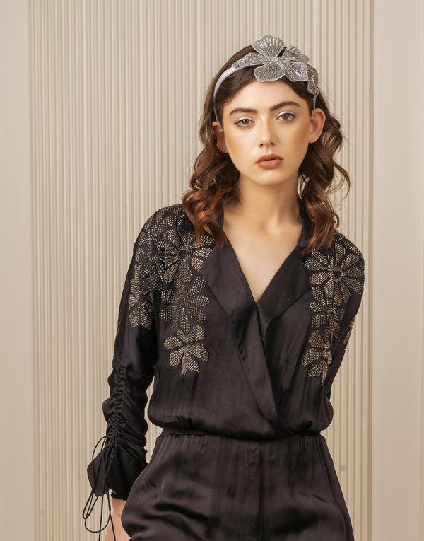 namjosh Silver Hibiscus Headband