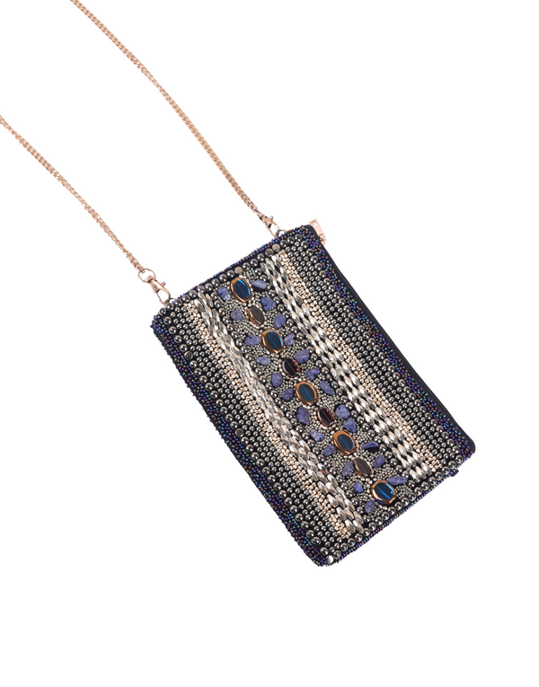 Namjosh Silver Mirage Beaded Cross Body Bag