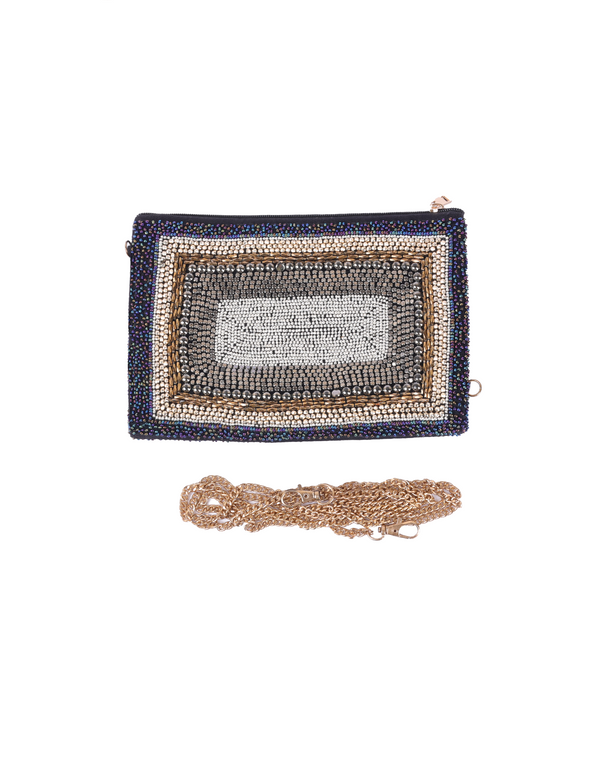 Namjosh Silver Mirage Beaded Cross Body Bag