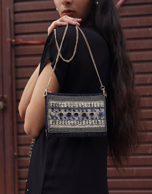 namjosh Silver Mirage Beaded cross body bag