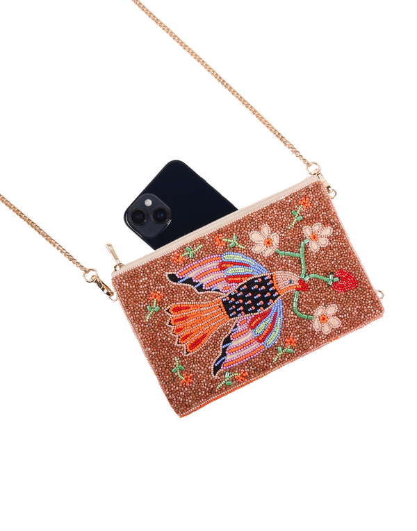 Namjosh Wings Of Peace Beaded Cross Body Bag