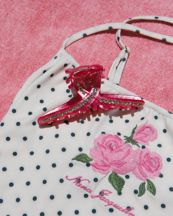 Nana Jacqueline Adriana Crystal Claw Clip (Rose Pink)