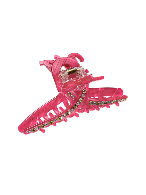 Nana Jacqueline Adriana Crystal Claw Clip (Rose Pink)