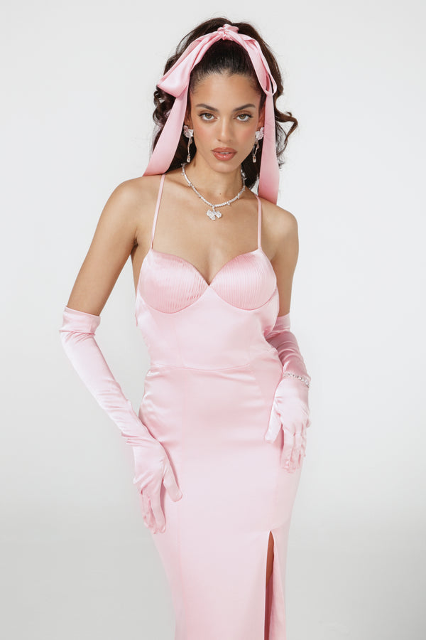 Nana Jacqueline Angelique Bow Dress (Pink) (Final Sale)