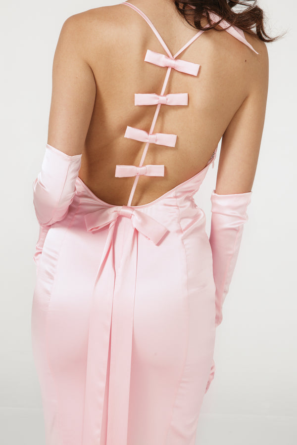 Nana Jacqueline Angelique Bow Dress (Pink) (Final Sale)