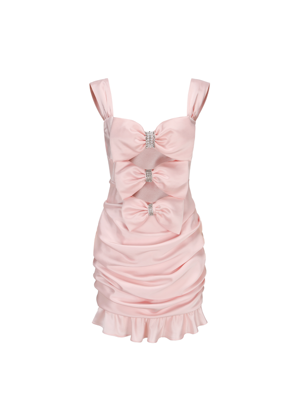 nana jacqueline Aubrielle Bow Cutout Dress (Pink) (Final Sale)
