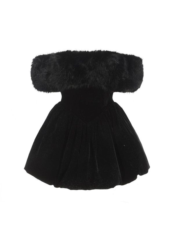 Nana Jacqueline Candice Velvet Dress (Black) (Final Sale)