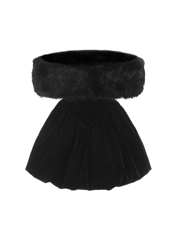 Nana Jacqueline Candice Velvet Dress (Black) (Final Sale)