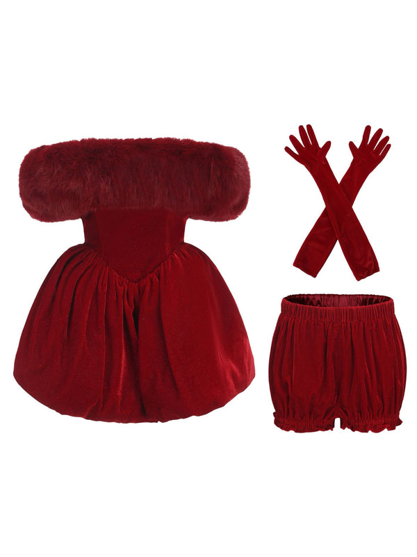 nana jacqueline Candice Velvet Dress (Red) (Final Sale)