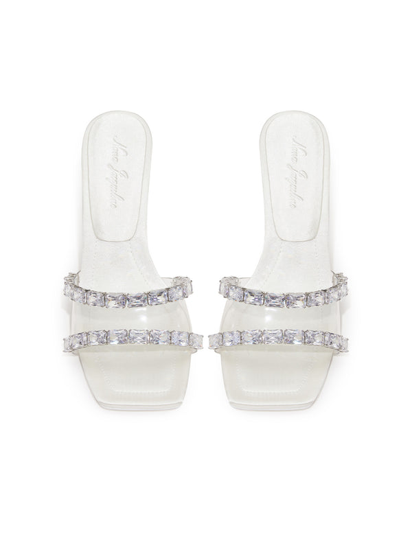 Nana Jacqueline Cassandra Diamond Heels (White) (Final Sale)