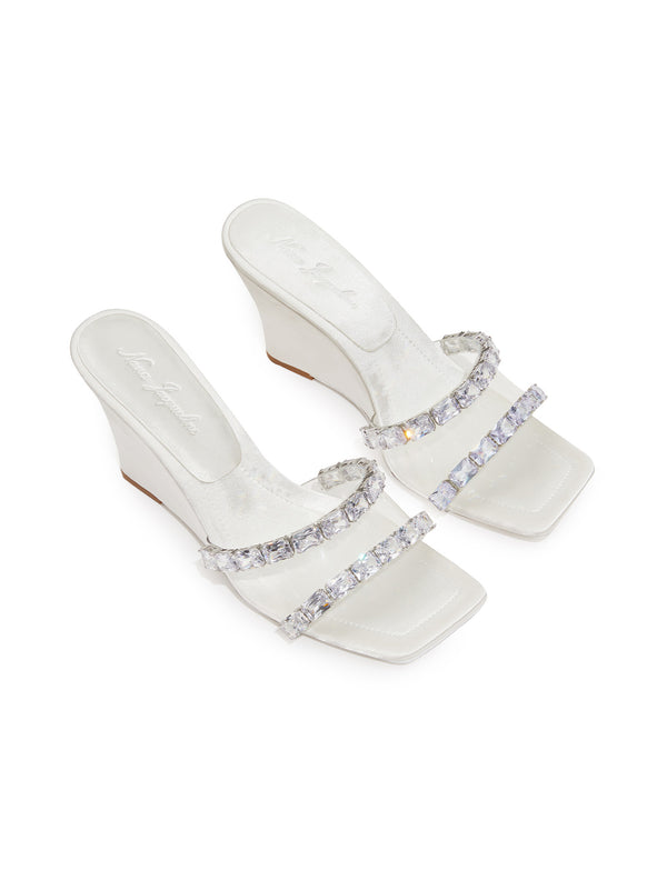 nana jacqueline Cassandra Diamond Heels (White) (Final Sale)