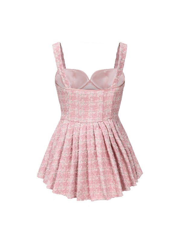 Nana Jacqueline Chelsea Tweed Dress (Pink) (Final Sale)