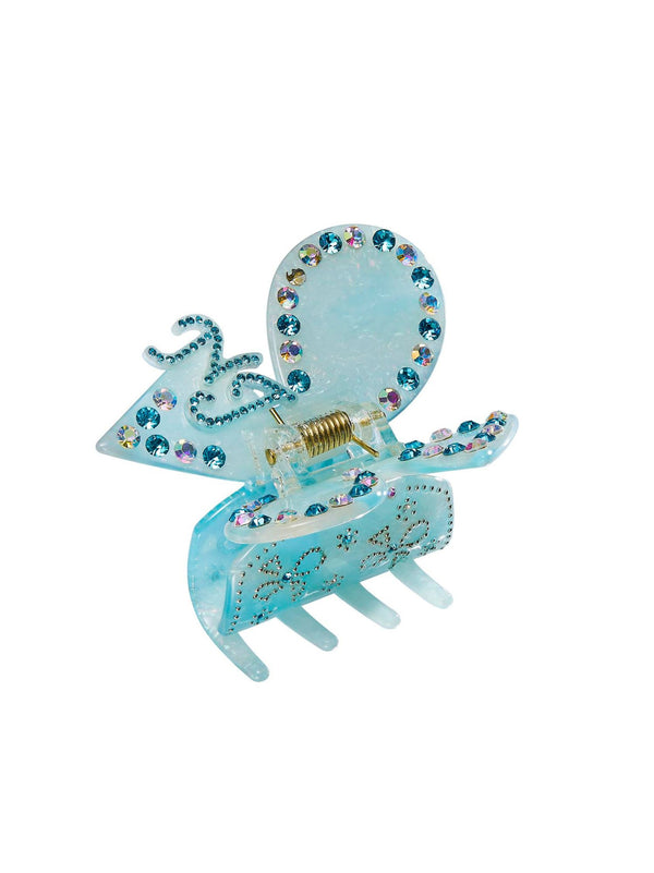 nana jacqueline Chloe Crystal Butterfly Claw Clip (Blue)
