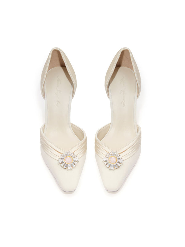 Nana Jacqueline Diana Diamond Heels (White) (Final Sale)