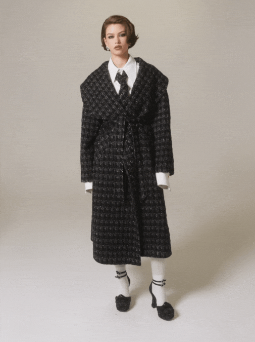 Nana Jacqueline Emmeline Lapel Coat (Black) (Final Sale)