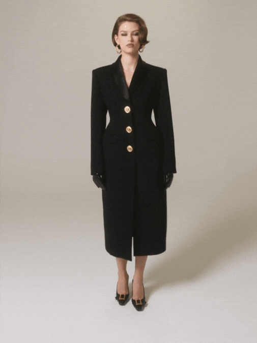 Nana Jacqueline Evie Long Suit Jacket (Black) (Final Sale)
