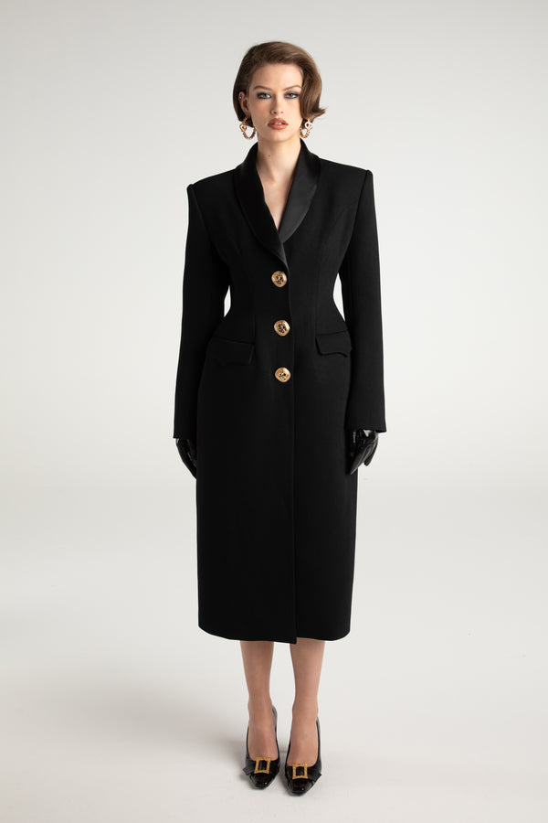 Nana Jacqueline Evie Long Suit Jacket (Black) (Final Sale)