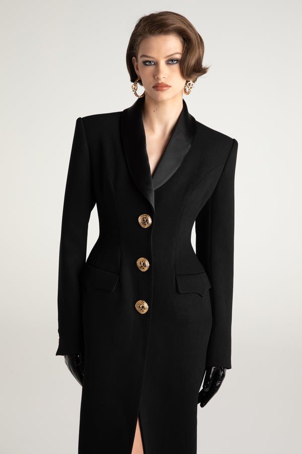 Nana Jacqueline Evie Long Suit Jacket (Black) (Final Sale)
