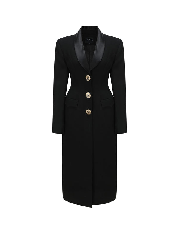 nana jacqueline Evie Long Suit Jacket (Black) (Final Sale)