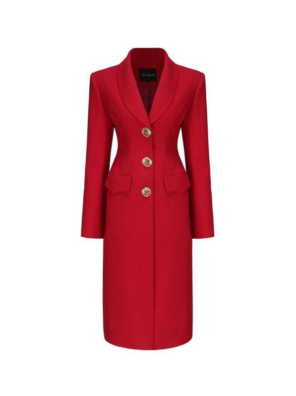nana jacqueline Evie Long Suit Jacket (Red) (Final Sale)
