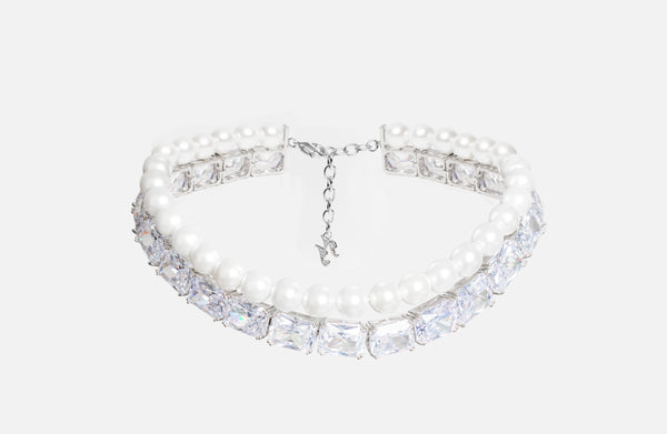 nana jacqueline Gracey Pearl Crystal Choker Necklace (Final Sale)