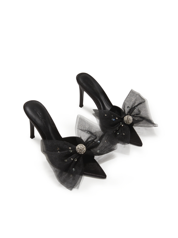 nana jacqueline Isabella Bow Heels (Black) (Final Sale)