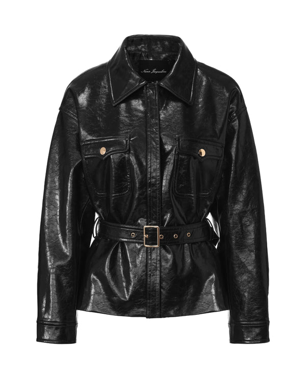 nana jacqueline Isabella Vegan Leather Jacket (Black)