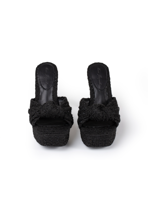 Nana Jacqueline Mara Platform Sandals (Black) (Final Sale)