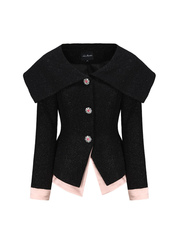 nana jacqueline Nadia Lapel Jacket (Black) (Final Sale)