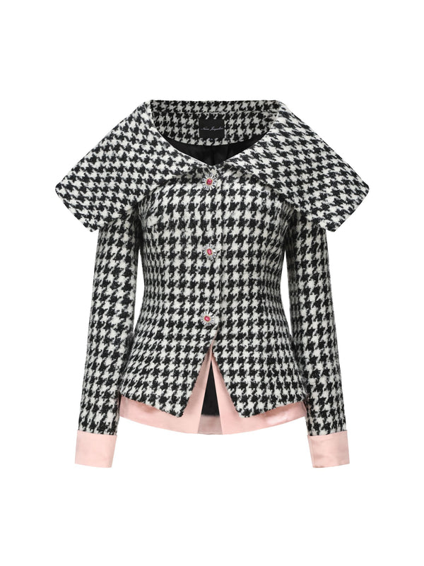 nana jacqueline Nadia Lapel Jacket (Houndstooth) (Final Sale)