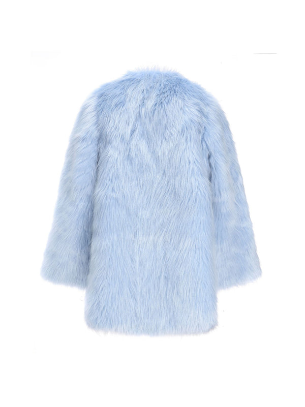 Nana Jacqueline Adeline Fur Coat (Blue) (Final Sale)
