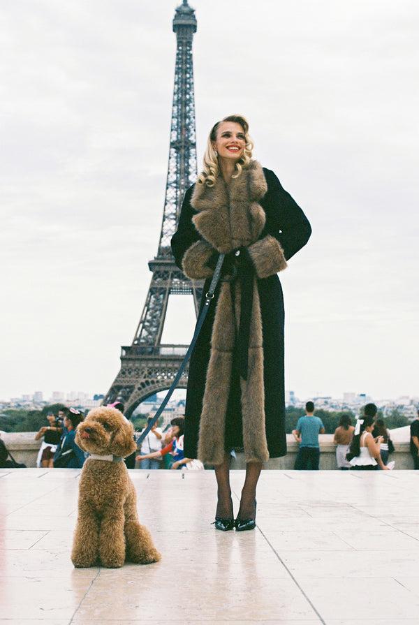 Nana Jacqueline Adriana Faux Fur Coat (Black & Brown)