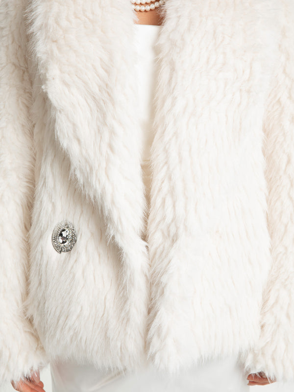 Nana Jacqueline Alyssa Fur Coat (White)