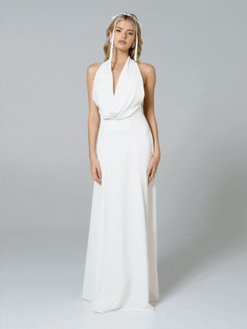 Nana Jacqueline Aniya Satin Dress (White) (Final Sale)