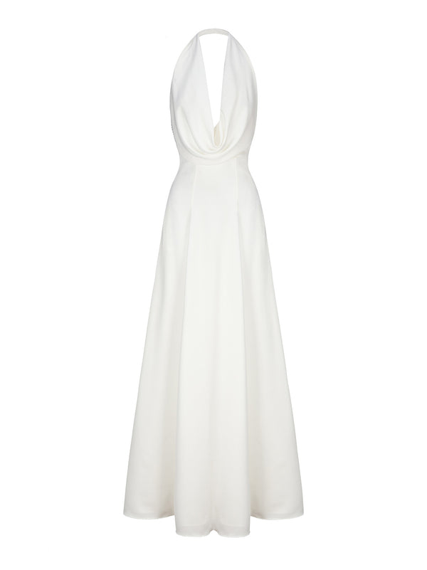 nana jacqueline Aniya Satin Dress (White) (Final Sale)