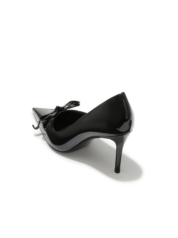 Nana Jacqueline Audrina Bow Heels (Black) (Final Sale)