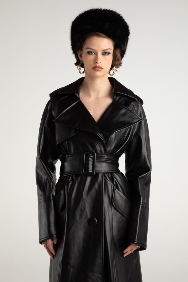 Nana Jacqueline Cara Trench Coat (Black) (Final Sale)