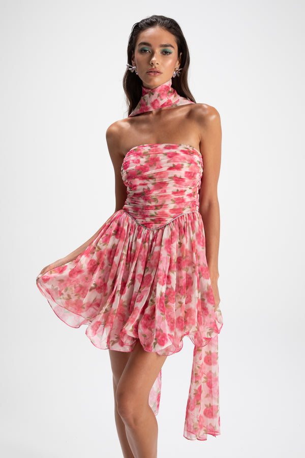 Nana Jacqueline Chloe Dress (Pink Print) (Final Sale)