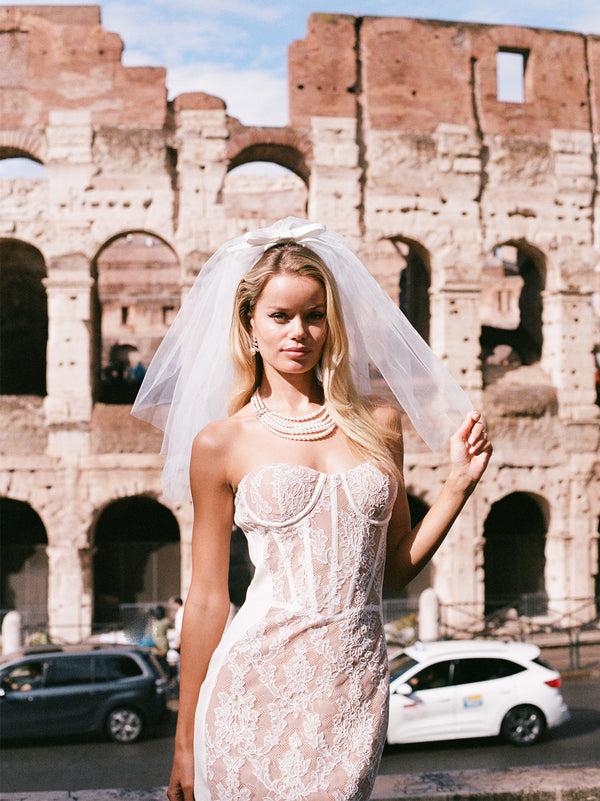 Nana Jacqueline Elsa Lace Dress (White) (Final Sale)