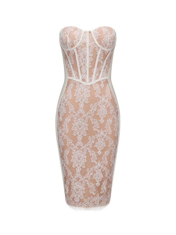 nana jacqueline Elsa Lace Dress (White) (Final Sale)